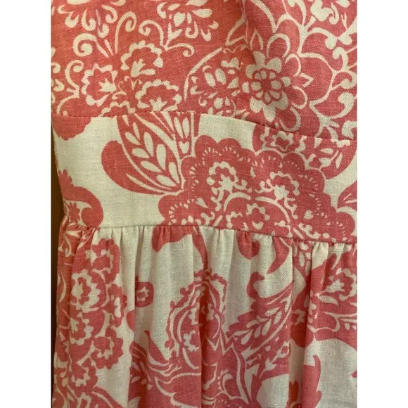 New Directions Dress Women Size 4 Pink Sleeveless Linen Knee‎ Skimming Weddings - Picture 4 of 14